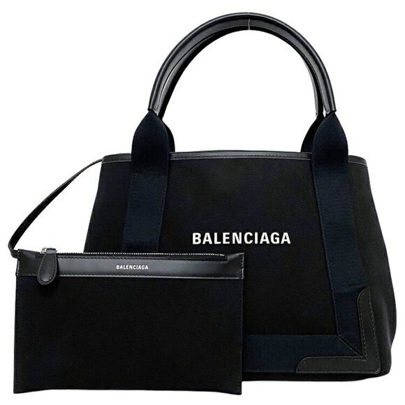 BALENCIAGA Black Leather Tote Bag - Picture 1 of 10